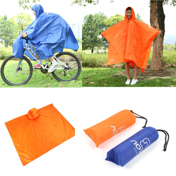 Free ePacket Shipping 2 in 1 Outdoor Poncho Raincoat with Climbing Cycling Rain Cover Waterproof Camping Tent Mat Travel Equipment DHRW01