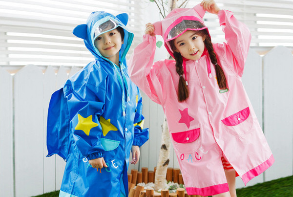 2018 Waterproof Child's Raincoat Girl's Boy's Breathable Child's with schoolbag Japan and South Korea Europe and the United States