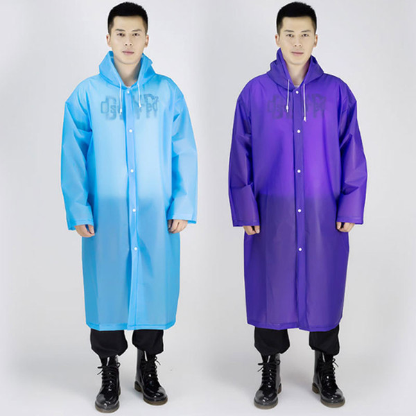 Fashion EVA Raincoats Rainwear Women Men Rain Coat Wear Transparent Rain Coats Long Sleeves With Hat