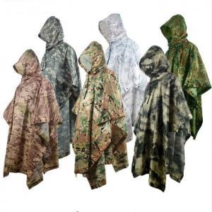 Camouflage Poncho Raincoat 8 Colors Outdoor Waterproof Military Camping Hunting Ground Mat Rain Coat Men Women Rain Gear 30pcs OOA6173