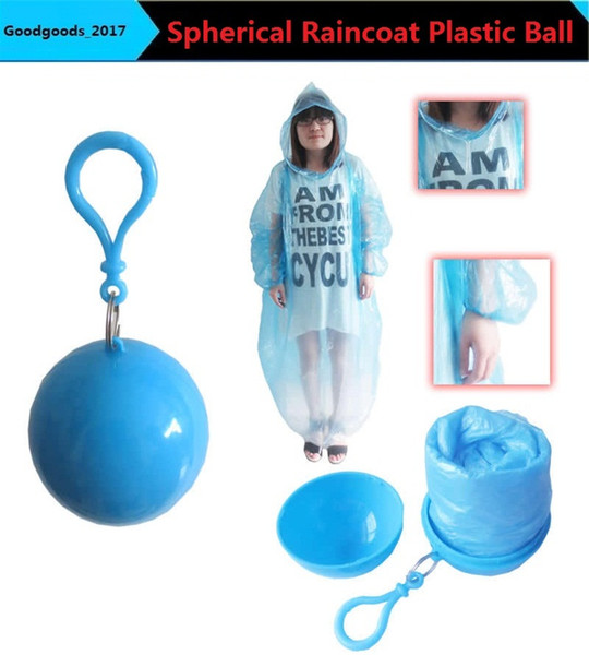 Spherical Raincoat Plastic Ball Key Chain Disposable Portable Raincoats Rain Covers Travel Tour Trip Rain Coat 300pcs M849