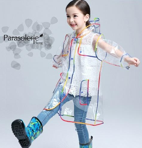 New Raincoat Eva while fashion environmental protection material of the transparent bag children raincoat pupil raincoat