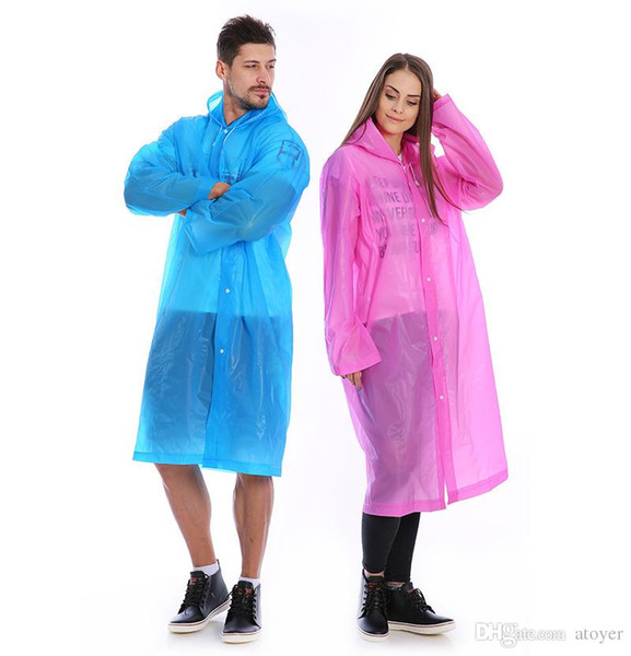 New EVA Non-disposable Rainwear Thick Cover Outdoor Tourist Raincoat Environmental Travel outdoor Light transparent Hiking raincoat