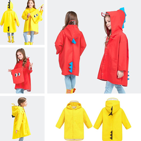 Hot Spring Children's raincoat odorless kindergarten boys and girls lovely little dinosaur Pupils Raincoats Rain Wear T7I5044