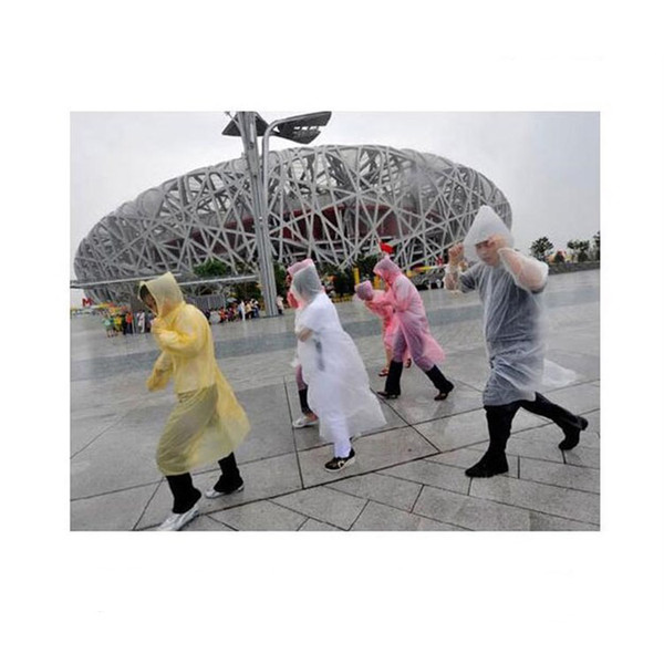 New Arived One-time Raincoat Hot Outdoor PE Raincoats Disposable Poncho Rainwear Travel Rain Coat Rain Wear