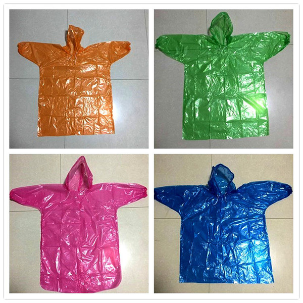 30g/60g 60cm*100cm Kids' Emergency Disposable Raincoat Outdoor Hiking Camping PE Transparent Children's Rain Wear Poncho Free Shipping