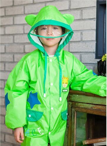 Cute 2016 New Kids Children Raincoats Boys Girls Cartoon Animal Raincoat Rainwear Child Rainsuit Waterproof Rain Coat 4 Colors 10pcs lot