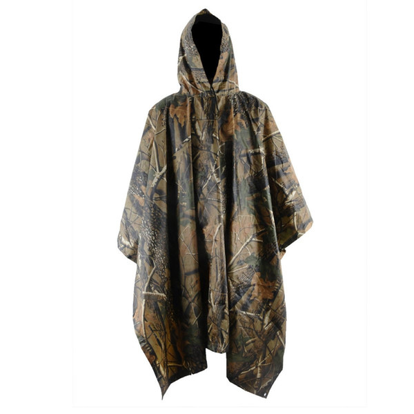 Outdooors Camping Camouflage Rain Coat Waterproof Jungle Poncho For Hunting X418