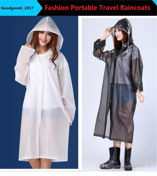 Outdoor portable rain raincoats men and women fashion translucent matte thickening eva poncho travel raincoat rain M0274