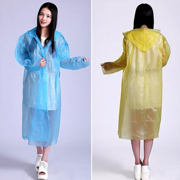 Good quality Disposable PE Raincoats Poncho Rainwear Travel Rain Coat Rain Wear gifts mixed colors