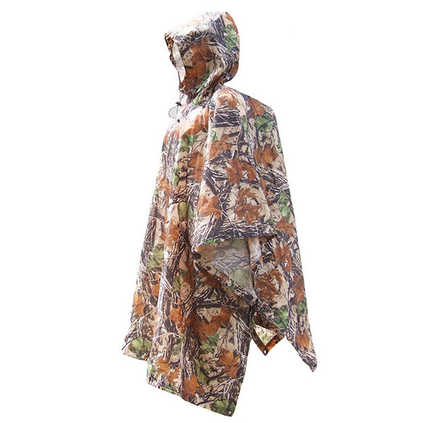 Outdoor sports camouflage multi-functional raincoat jungle march poncho moisture camping canopy mat emergency rain wear for sale