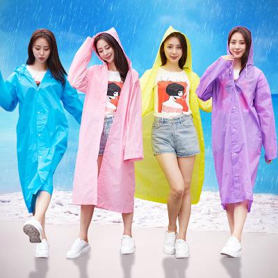 DHL Free Fashion EVA Women Raincoat Thickened Waterproof Rain Coat Women Clear Transparent Camping Waterproof Rainwear Suit