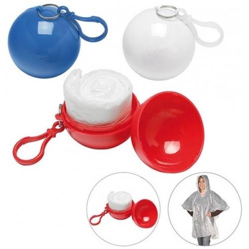 Spherical Raincoat Rain Wear Plastic Ball Key Chain Disposable Portable Raincoats Rain Covers Travel Tour Trip Rain Coat