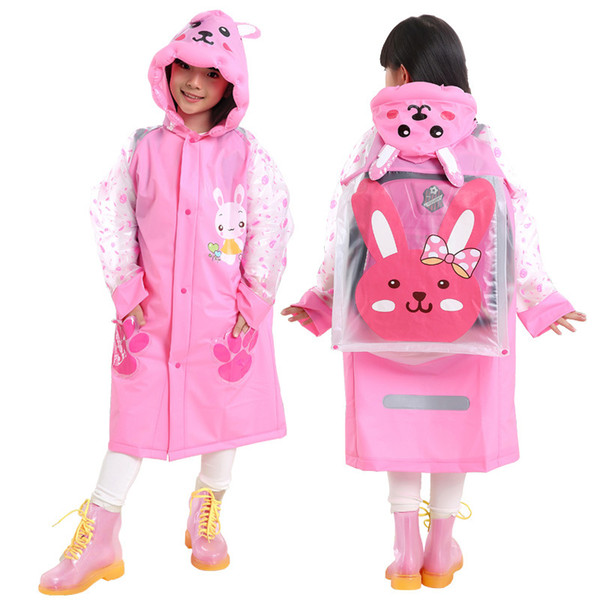 Non-disposable children's fashionable raincoat PVC inflatable cap edge thickened raincoat children's outdoor camping essential backpack rain