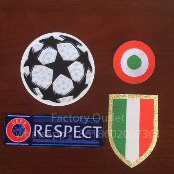 Juventus 16 17 18 19 Champions League Italia Calcio patch red coppa Italia Circle Scudetto + Italy Cup patch