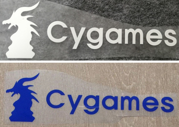 Hot printing Cygames front sponsor logo soccer stickers impressed armlets football badges printed front armbands stamping soccer patches