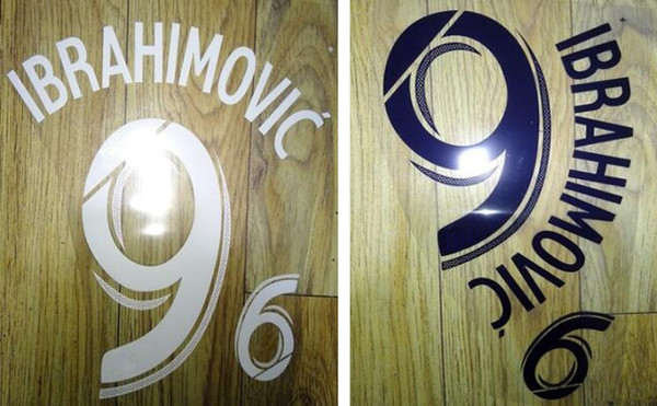 2017 2018 LA Galaxy printing soccer namesets #9 IBRAHIMOVIC soccer player's hot stamping name and number printed plastic football stickers