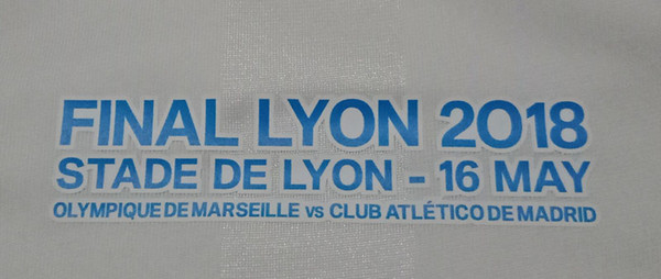 Final Lyon 2018 Match Details Soccer Patch Badge For Marseille