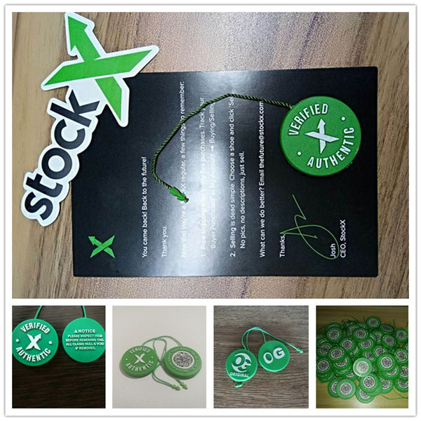 Sticker x QR x Card Stock X OG QR Code Green Circular Tag Plastic Verified Authentic Shoe Buckle 2018 New Shoe Accessories