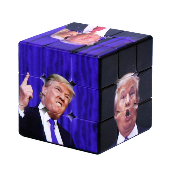 Funny Trump Magic Cube 5.6cm Professional Magic Puzzle Trump UV Print Children Adult Education Intelligence toys Souvenirs AAA1812