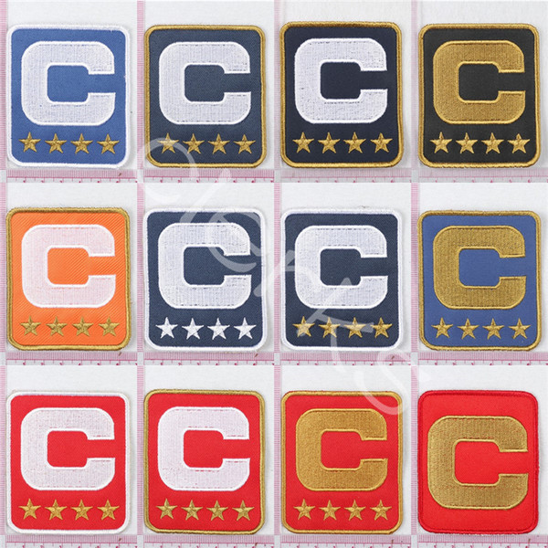 Custom Team Leader Captain C Badge Embroidery Patch 1/2/3/4 Star Sewing On for Football Jersey