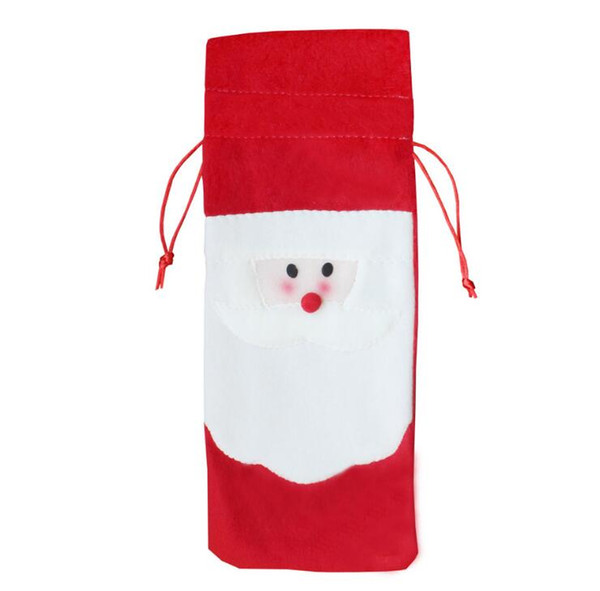 Loveliness Creative Santa Claus red wine or champagne gift bags Quality Christmas Wine bottle Bags Santa Claus Wine champagne Cover Gifts Ba