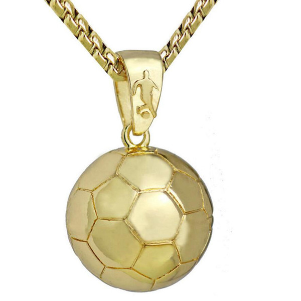 New 3D Football Pendant Stainless Steel Chain Sports Men's Ball Necklace Copper Jewelry Ball Games Fans Souvenirs Soccer Necklace