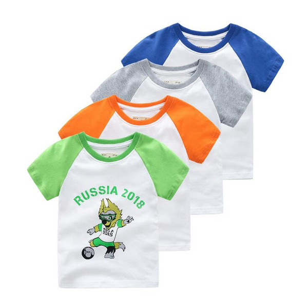 Wholesale 2018 Russia world cup uniform children short sleeved T-shirt Boys T Shirt short sleeves t shirts