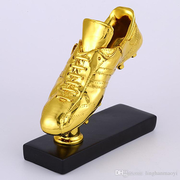 2017 New Products Resin Football Gold Boots Trophies Custom Soccer Shoes Series Memorial Gifts Sports Trophies