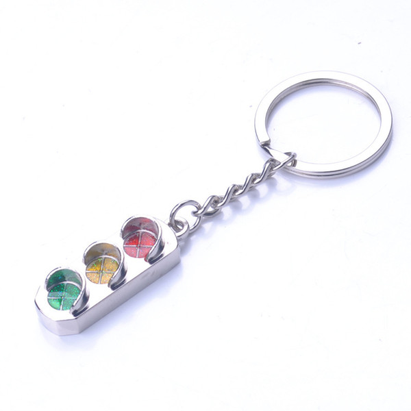 Hot Selling Traffic Signal Light Souvenir Gift Metal Keychain Traffic Light Keychain Zinc Alloy Car Key Ring Creative 3D Keyfob M56Q