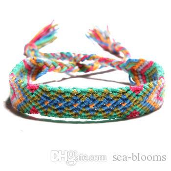 6 Colors Handmade Woven Rope Friendship Bracelet Cotton Knitted Vintage Bohemian Style Jewelry Summer Charm Bracelet Best Friends Gift H683F