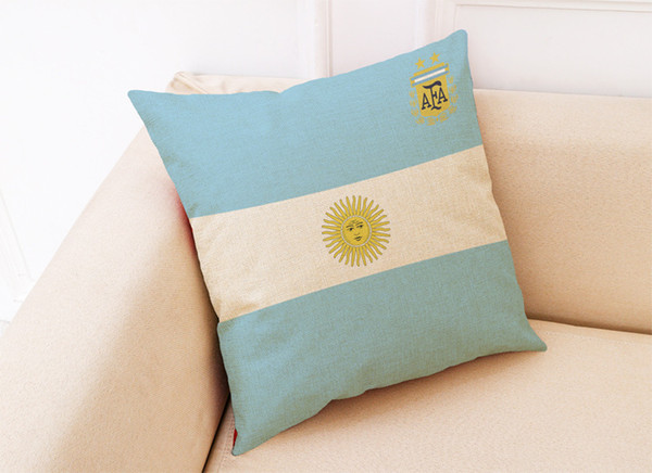 For the 2018 World Cup football team logo cotton pillowcases Bar lounge sofa pillow gift given