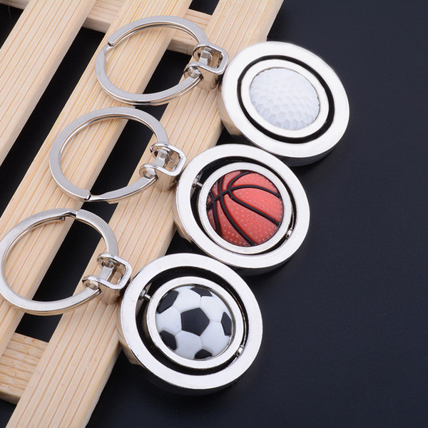 Creative animation key button World Cup movement can rotate basketball football small gift accessories wholesale