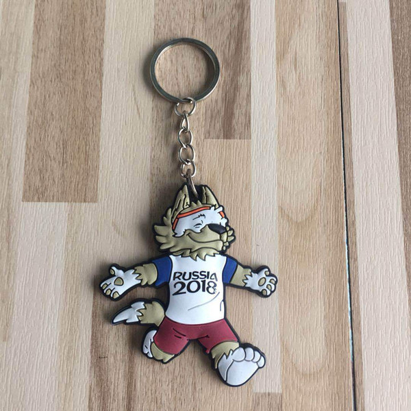 2018 World Cup fans Supplies Mascot Souvenir Gift PVC Pendant Keychain Wholesale