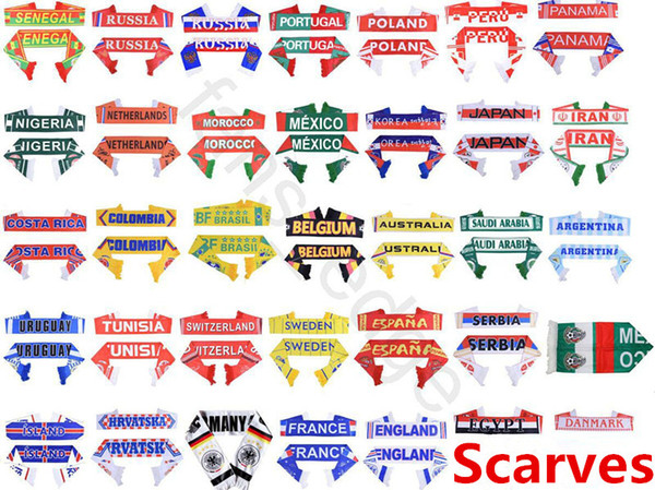 Russia World Cup Football Scarf Argentina Egypt Spain France Belgium Nigeria Poland Nigeria Mexico England Fans Soccer Scarves