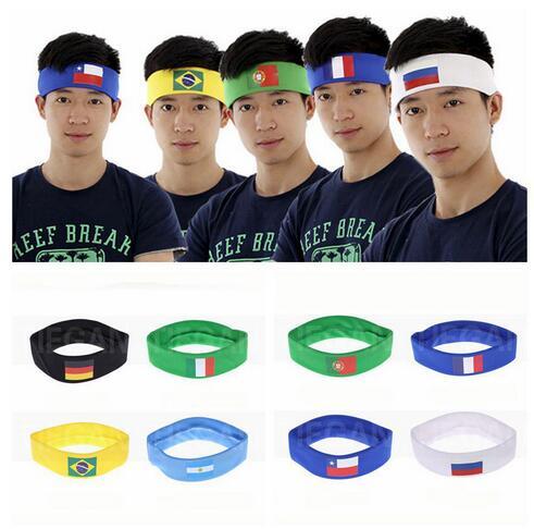 World Cup Fans Sports National Flag School Band Games Fitness Yoga Sweatbands