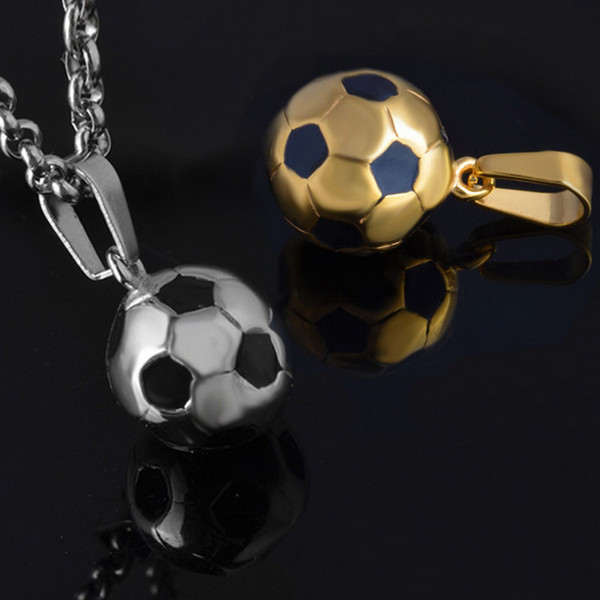 soccer necklace tennis necklaces soccer fans souvenir for newest world cup match gold silver color football Hip Hop jewelry men accessory