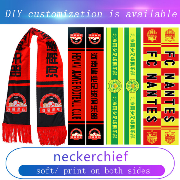 Personalized customized football scarf football fans memorial supplies Can be customized diagram Duplex printing double-deck Cheerleading s