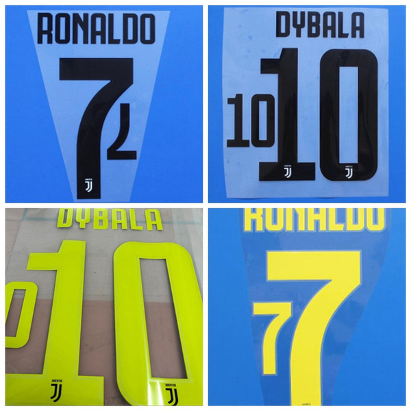 New Juventus RONALDO BONUCCI DYBALA EMRE CAN D.COSTA MANDZUKIC KHEDIRA CHIELLINI PJANIC BUFFON font Name number Print patches badges