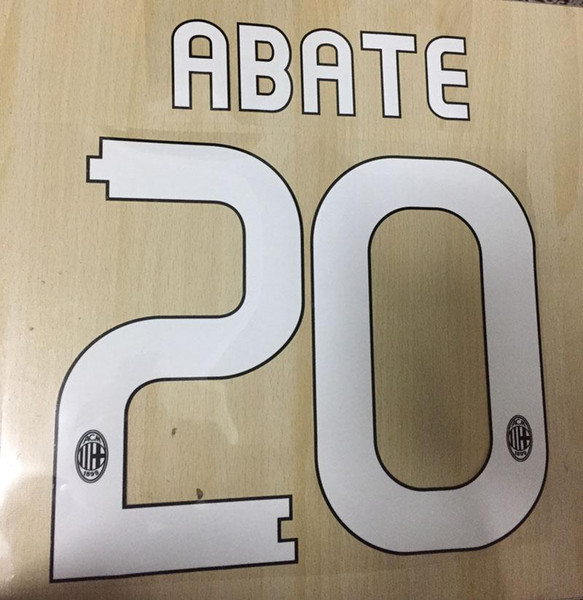 2010-2011 AC #22 KAKA Nameset #20 ABATE Flocking Can Customize Any Name Any Number Printing Name Number Set Flocking
