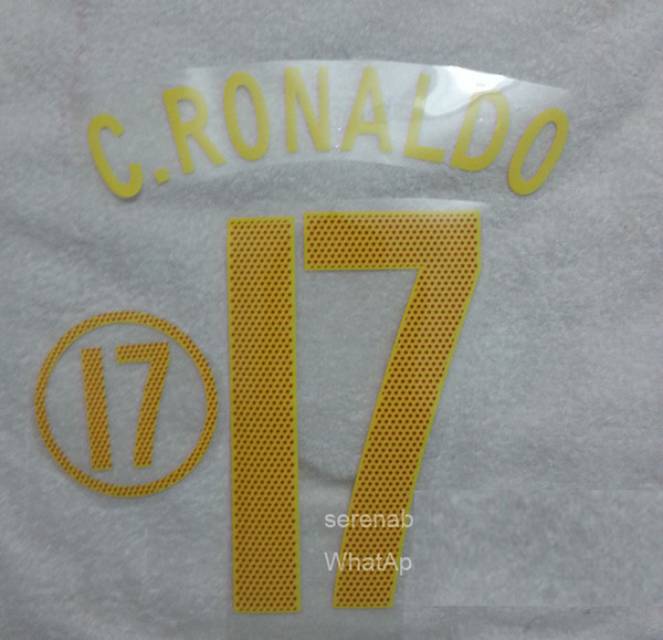 2004 Portugal #17 RONALDO Nameset Customize Any Name Number Printing Soccer Patch Badge