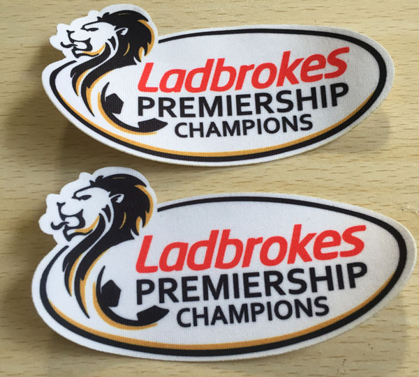 One Pairs Velvet Scottish Premiership Champions Patch Soccer Badge Heat Transfer Patch Free Shipping