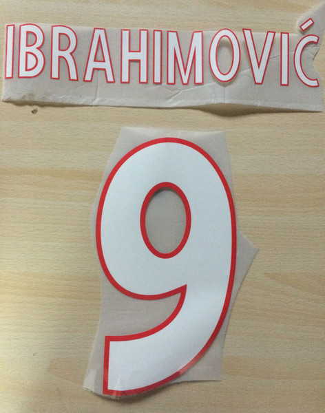 2002 #9 ZLatan Ibrahimovic Nameset No Log Set Printing Name Number Set Flocking