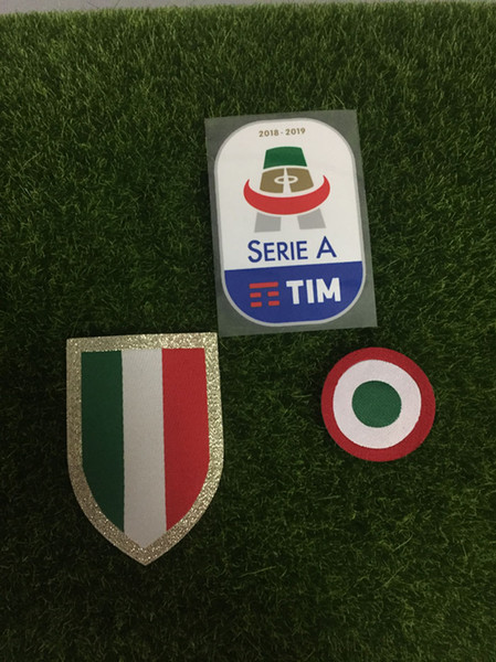 1819 Silicone Serie A patch and Red coppa Italia Circle patch+chest Scudetto patch soccer Badge