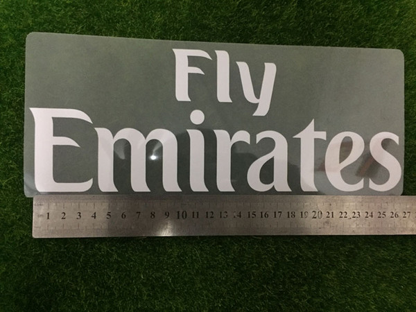 White Fly Emirates Sponsor Patch For Madrd Size is 26.5cm Heat Transfer Soccer Patch