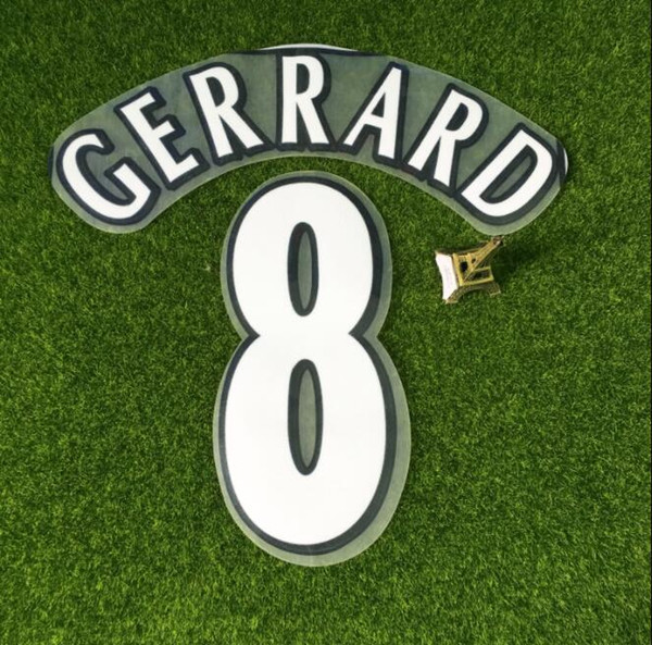 Lextra 2004-2005 #8 GERRARD NAMESET UCL Champions Name Number Set Printing Flocking Heat Transfer Soccer Patch Badge