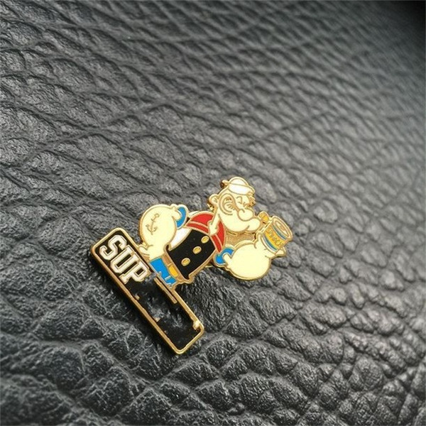 Cartoon Popeye Brooche Sup Brand Pin Women And Men Alloy EDC Badge Party Small Gifts Wear Resistant Portable