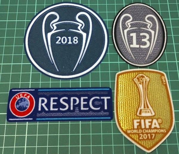 4 pics/a lot 2018+13+respect+2017+12 champions league patch football Print patches badges,Soccer for real madrid