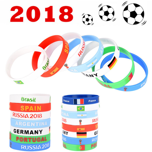 2018 Russia Sports Football Wristband World Cup Silicone Bracelets Bracelets National Flags 20CM For Soccer Fans Souvenir