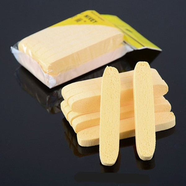 Wholesale Yellow Skin Care Compressed Sponge Foam Mat Pad New Cleaning Wash Puff Sponge Stick Face Cleansing 2019